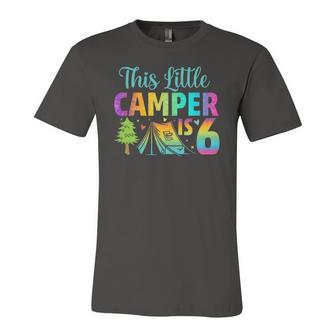Camper Kids Birthday 6 Years Old Camping 6Th B-Day Jersey T-Shirt | Mazezy