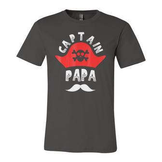 Captain Papa Pirate Skull And Crossbones Jersey T-Shirt | Mazezy