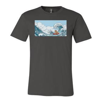 The Capybara On Great Wave Jersey T-Shirt | Mazezy