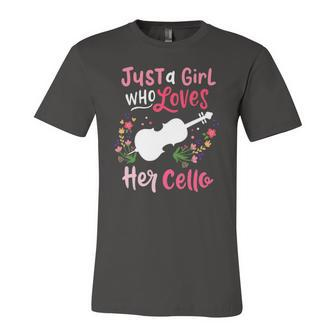 Cello Just A Girl Who Loves Her Cello For Cellist Jersey T-Shirt | Mazezy