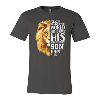 Christian For Lion Of Judah Graphic God John 316 Jersey T-Shirt | Mazezy