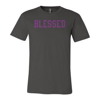 Christian S Blessed Purple Prayer Jersey T-Shirt | Mazezy