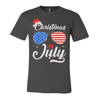 Christmas In July Funny 4Th Of July Beach Summer Christmas Unisex Jersey Short Sleeve Crewneck Tshirt - Seseable