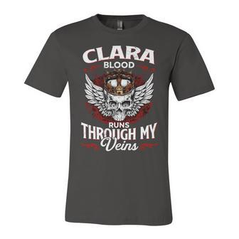 Clara Blood Runs Through My Veins Name V2 Unisex Jersey Short Sleeve Crewneck Tshirt - Monsterry CA