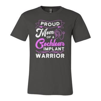 Cochlear Implant Support Proud Mom Hearing Loss Awareness Jersey T-Shirt | Mazezy
