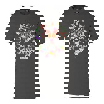 Colorful Peace Symbol Butterfly Butterflies Jersey T-Shirt | Mazezy