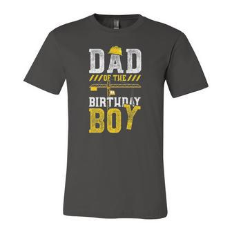 Construction Worker Dad Of The Birthday Boy Birthday Jersey T-Shirt | Mazezy