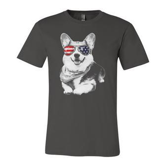 Corgi American Flag Sunglasses4th Of July Corgi Jersey T-Shirt | Mazezy