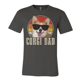 Corgi Dad Vintage Sunglasses Funny Corgi Dog Owner Unisex Jersey Short Sleeve Crewneck Tshirt - Seseable