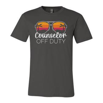 Counselor Off Duty Sunglasses Beach Sunset Jersey T-Shirt | Mazezy
