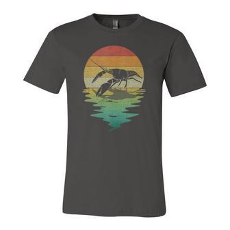 Crayfish Sunset Retro Vintage 70S Crawfish Nature Lover Jersey T-Shirt | Mazezy