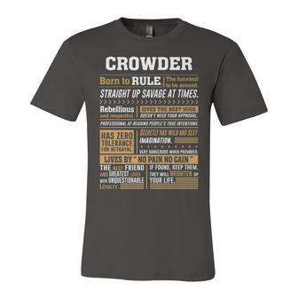 Crowder Name Gift Crowder Born To Rule Unisex Jersey Short Sleeve Crewneck Tshirt - Seseable