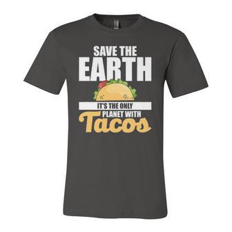 Cute & Save The Earth Its The Only Planet With Tacos Jersey T-Shirt | Mazezy