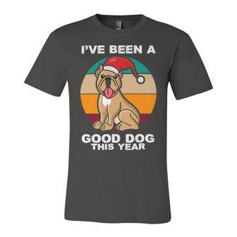 Cute Dog Christmas Pit Bull Terrier Santa Hat Retro Vintage T-Shirt Unisex Jersey Short Sleeve Crewneck Tshirt - Seseable
