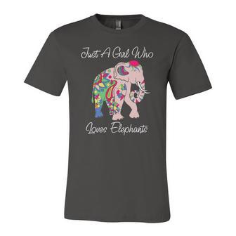 Cute Elephant Floral Themed Novelty For Animal Lovers Jersey T-Shirt | Mazezy