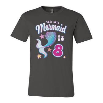 This Cute Mermaid Is 8 Girls 8Th Birthday Jersey T-Shirt | Mazezy