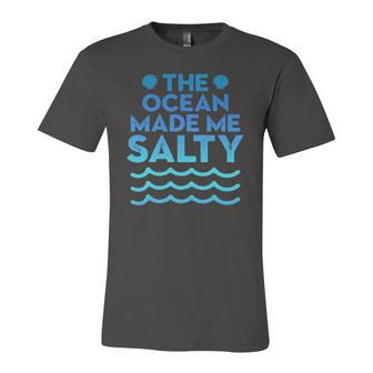 Cute Salt Water Beaches Ocean Make Me Salty Sea Shells Jersey T-Shirt | Mazezy