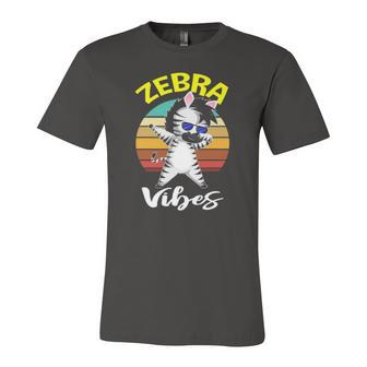 Dabbing Zebra Vibes Zoo Animal For Kids Jersey T-Shirt | Mazezy