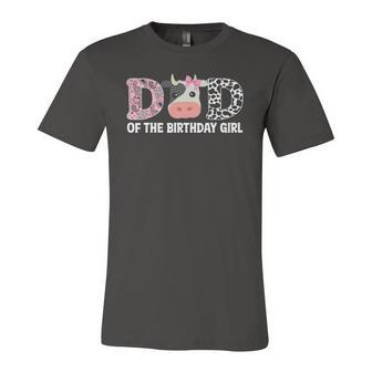 Dad Of The Birthday For Girl Cow Farm 1St Birthday Cow Daddy Jersey T-Shirt | Mazezy