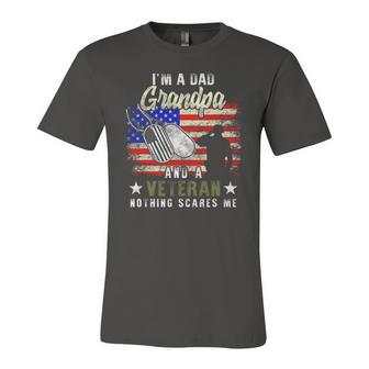 Im A Dad Grandpa Veteran Nothing Scares Me Fathers Day Jersey T-Shirt | Mazezy UK