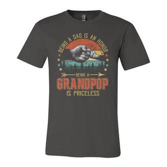 Being A Dad Is An Honor Being A Grandpop Is Priceless Jersey T-Shirt | Mazezy