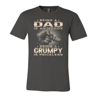 Being A Dad Is An Honor Being A Grumpy Is Priceless Grandpa Jersey T-Shirt | Mazezy