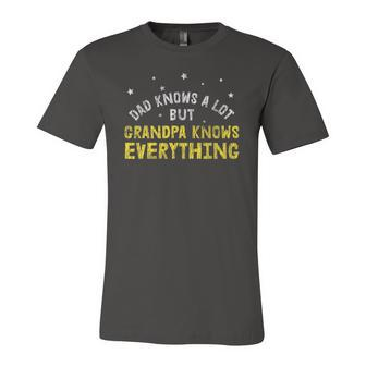Dad Knows A Lots Grandpa Know Everything Fathers Day Jersey T-Shirt | Mazezy