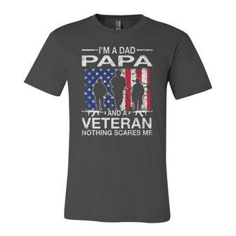 Im A Dad Papa And A Veteran For Dad Fathers Day Grandpa Jersey T-Shirt | Mazezy