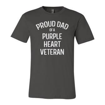 Dad Of Purple Heart Veteran Proud Military Jersey T-Shirt | Mazezy