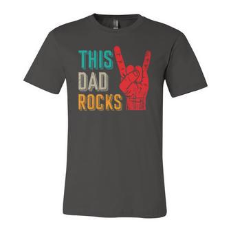 This Dad Rocks Desi For Cool Father Rock And Roll Music Jersey T-Shirt | Mazezy
