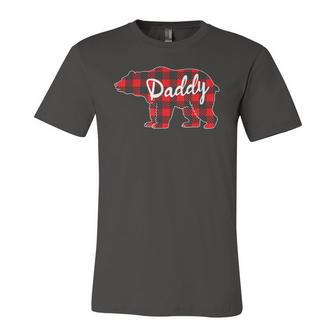 Daddy Bear Buffalo Plaid Matching Fathers Day Jersey T-Shirt | Mazezy