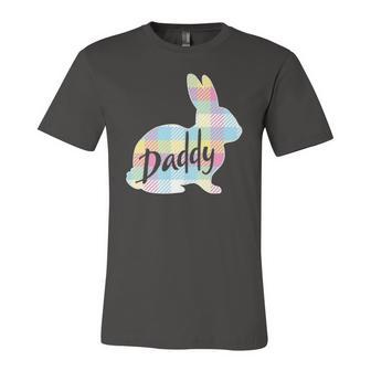 Daddy Bunny Rabbit Pastel Plaid Father Dad Easter Jersey T-Shirt | Mazezy
