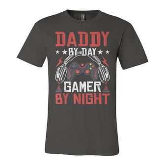 Daddy By Day Gamer By Night Video Gamer Gaming Unisex Jersey Short Sleeve Crewneck Tshirt - Seseable