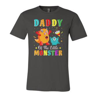 Daddy Of The Little Monster Matching Birthday Son Jersey T-Shirt | Mazezy
