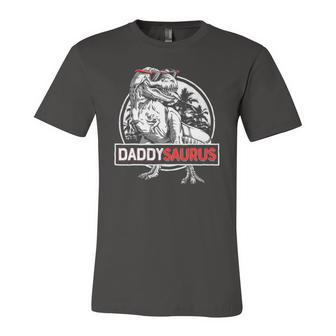 Daddy Saurus Fathers Dayrex Dad Papa Dinosaur Vintage Jersey T-Shirt | Mazezy