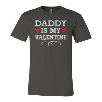 Daddy Is My Valentines Matching Heart Fathers Day Jersey T-Shirt | Mazezy CA