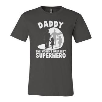 Daddy The Worlds Greatest Superhero Fathers Day Jersey T-Shirt | Mazezy