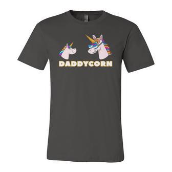Daddycorn Daddy 1 Kid Father Unicorn Fathers Day Jersey T-Shirt | Mazezy