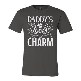 Daddys Lucky Charm St Patricks Day With Lucky Shamrock Jersey T-Shirt | Mazezy
