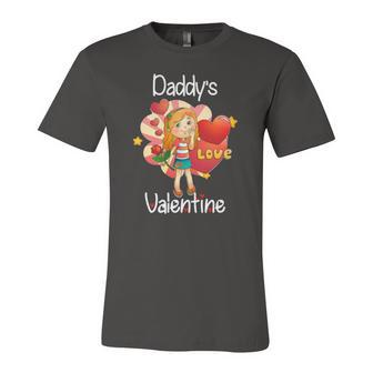 Daddys Valentine Father Daughter Valentines Day Jersey T-Shirt | Mazezy