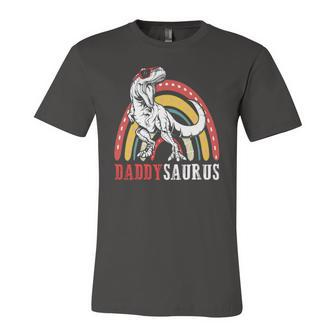 Daddysaurusrex Rainbow Daddy Saurus Matching Jersey T-Shirt | Mazezy