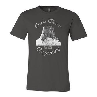 Devils Tower Wyoming National Monument Retro Vintage Jersey T-Shirt | Mazezy