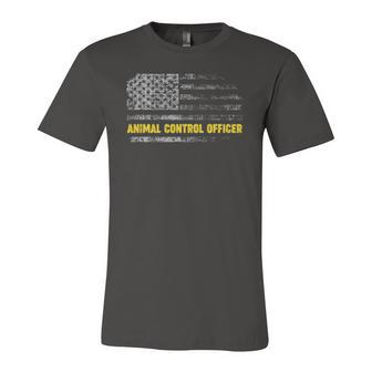 Distressed Patriotic Animal Control Officer Rescuer Us Flag Jersey T-Shirt | Mazezy