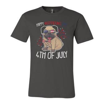 Dog Pug Happy 4Th Of July Usa American Flag Merica Jersey T-Shirt | Mazezy