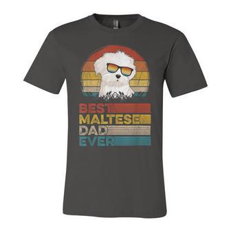 Dog Vintage Best Maltese Dad Ever Fathers Day Puppy Dog Dad Unisex Jersey Short Sleeve Crewneck Tshirt - Seseable