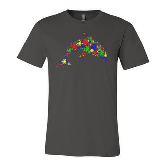 Dolphin Puzzle Animals Lover Autism Awareness Jersey T-Shirt | Mazezy