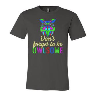 Dont Forget To Be Owlsome Awesome Owl Owner Lover Bird Cute Jersey T-Shirt | Mazezy
