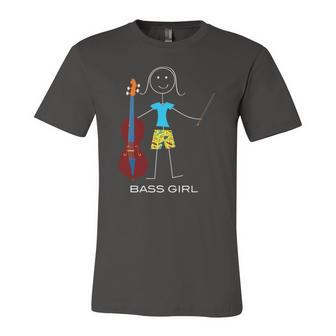 Double Bass Player Girl Bass Jersey T-Shirt | Mazezy