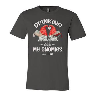 Drinking With My Gnomies Gnome For Wine Lover Jersey T-Shirt | Mazezy