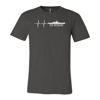 Ekg Heartbeat Uss Missouri Bb 63 Battleship Jersey T-Shirt | Mazezy